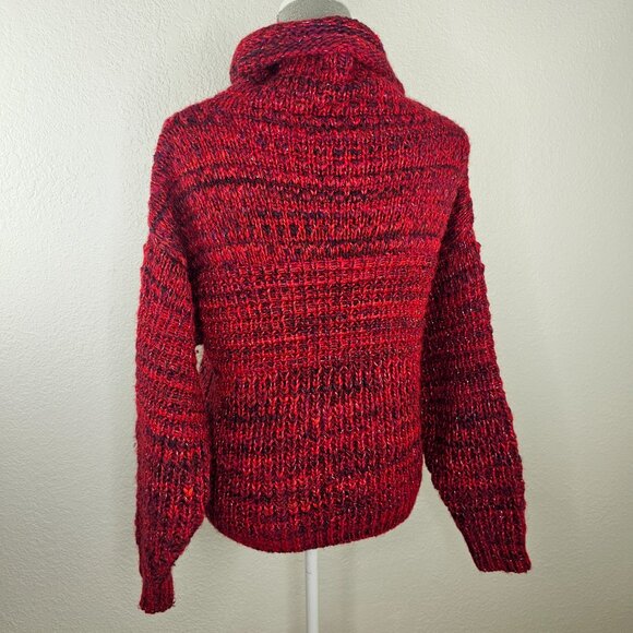 ZADIG & VOLTAIRE Burgundy Red Chunky Knit Wool & Alpaca Sweater - Picture 5 of 9